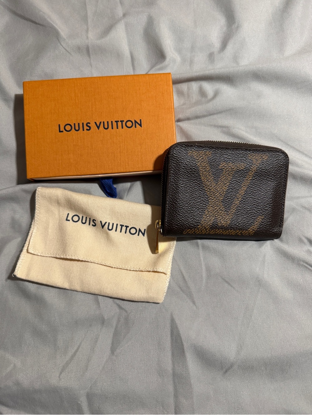 Louis Vuitton Brown Monogram Canvas Small Wallet with Gold Accents